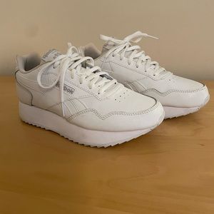 Reebok white platform sneakers